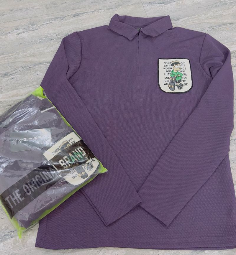 Purple Graphic Polo T-Shirt
