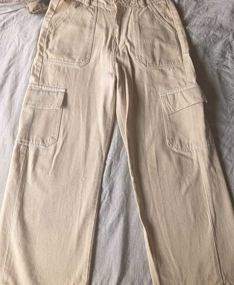 Beige Cargo Pants