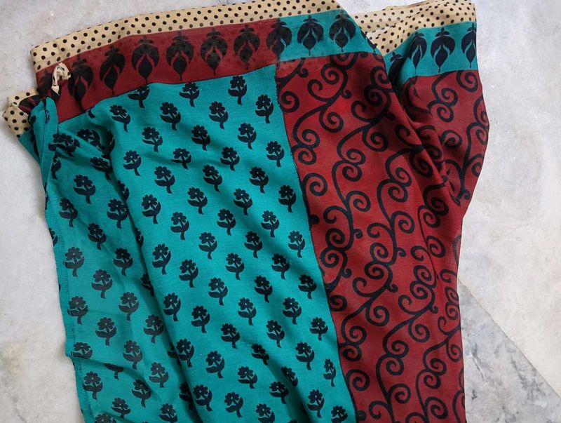 Vibrant Printed Saree  without blouse