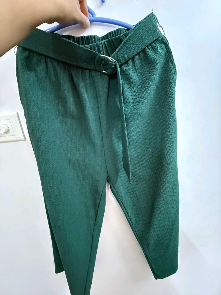 Teal Belted Trousers