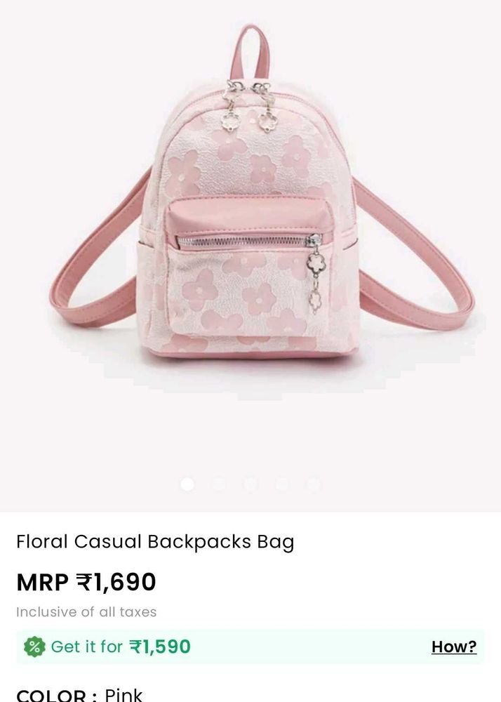 Cute Pink Floral Mini Backpack