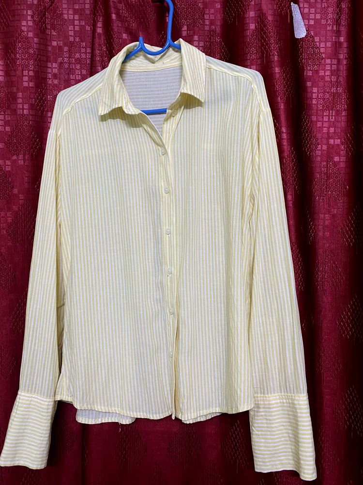 ButterYellow linen Striped Shirt