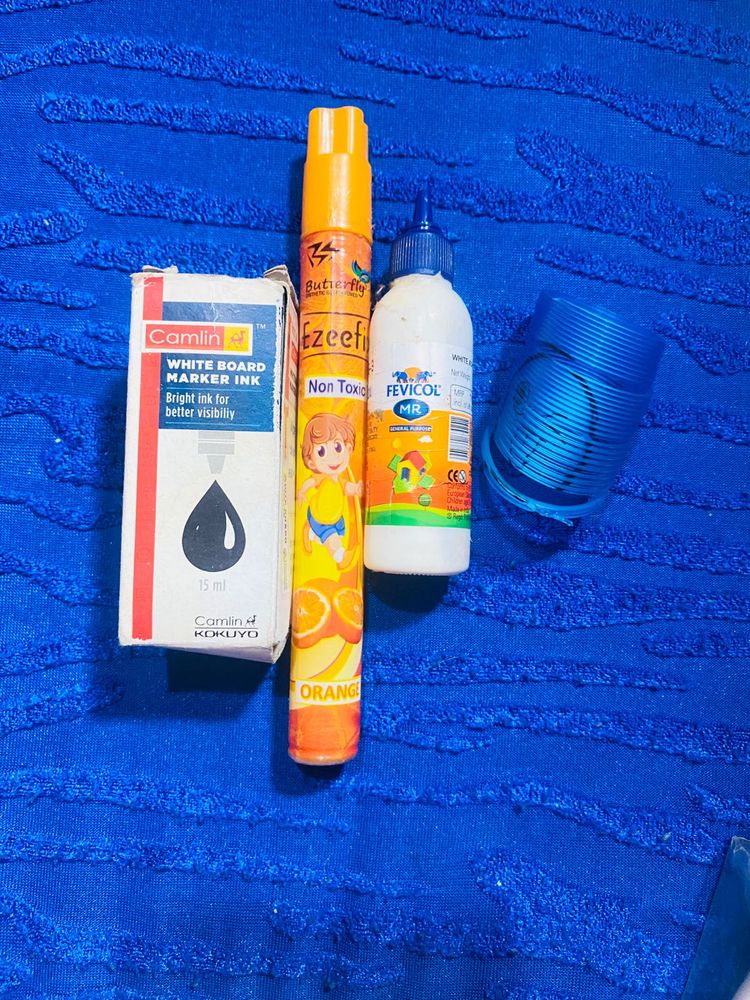 Camlin White Board Marker Ink &amp; Fevicol combo Glue