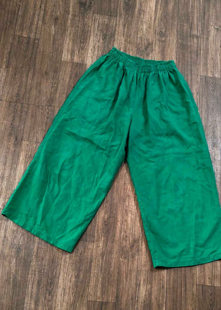 Green Elastic Waist Pants