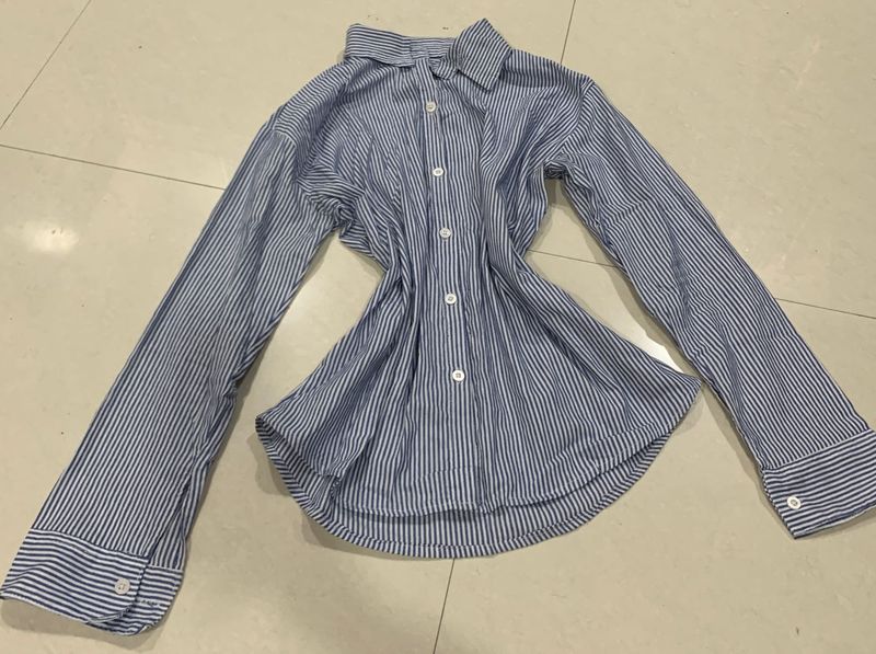 Attractive blue stripped shirt
