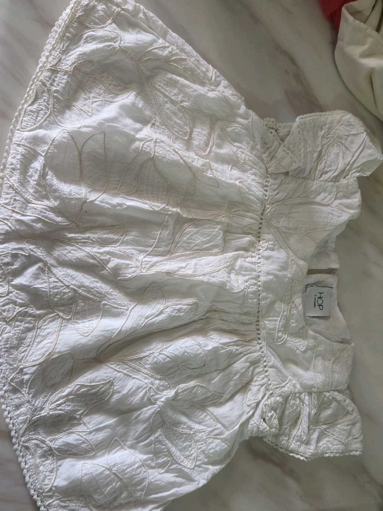 White Embroidered Ethnic Blouse