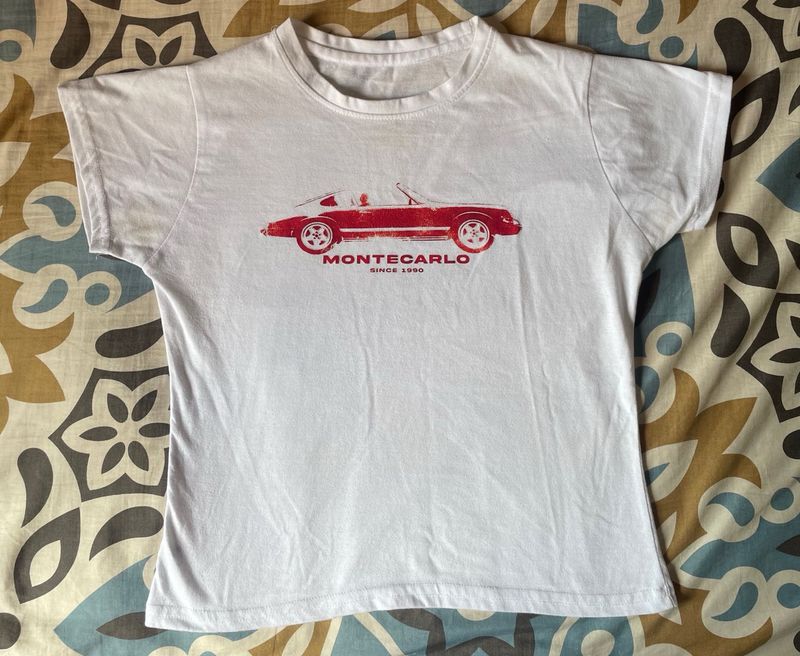 Montecarlo retro car crop tee