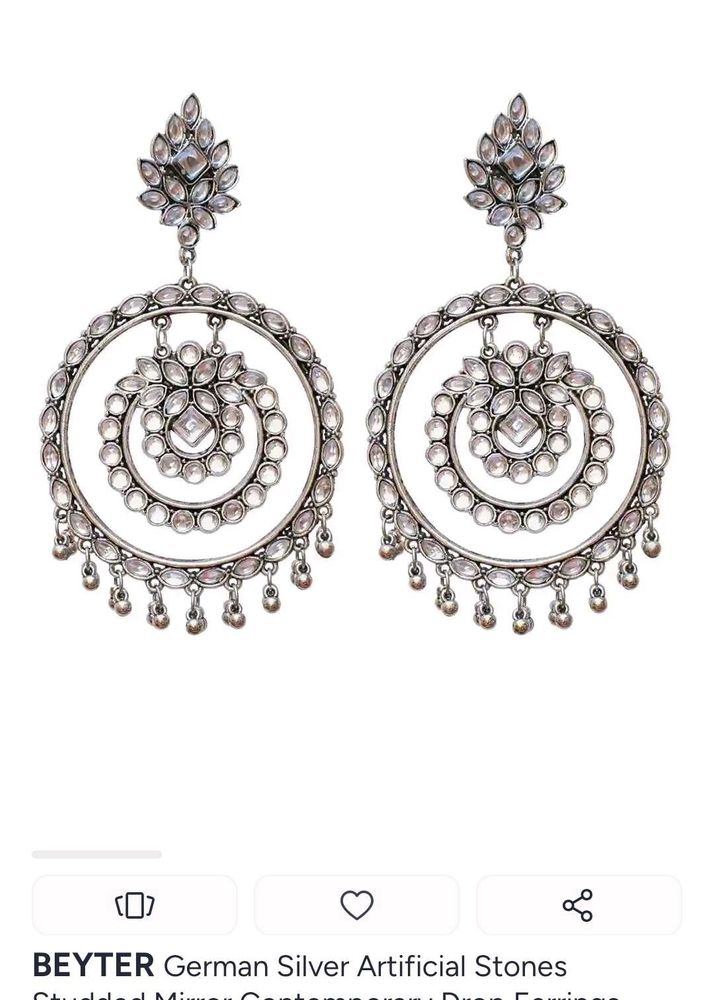 Mirror Chandbali Earrings ✨