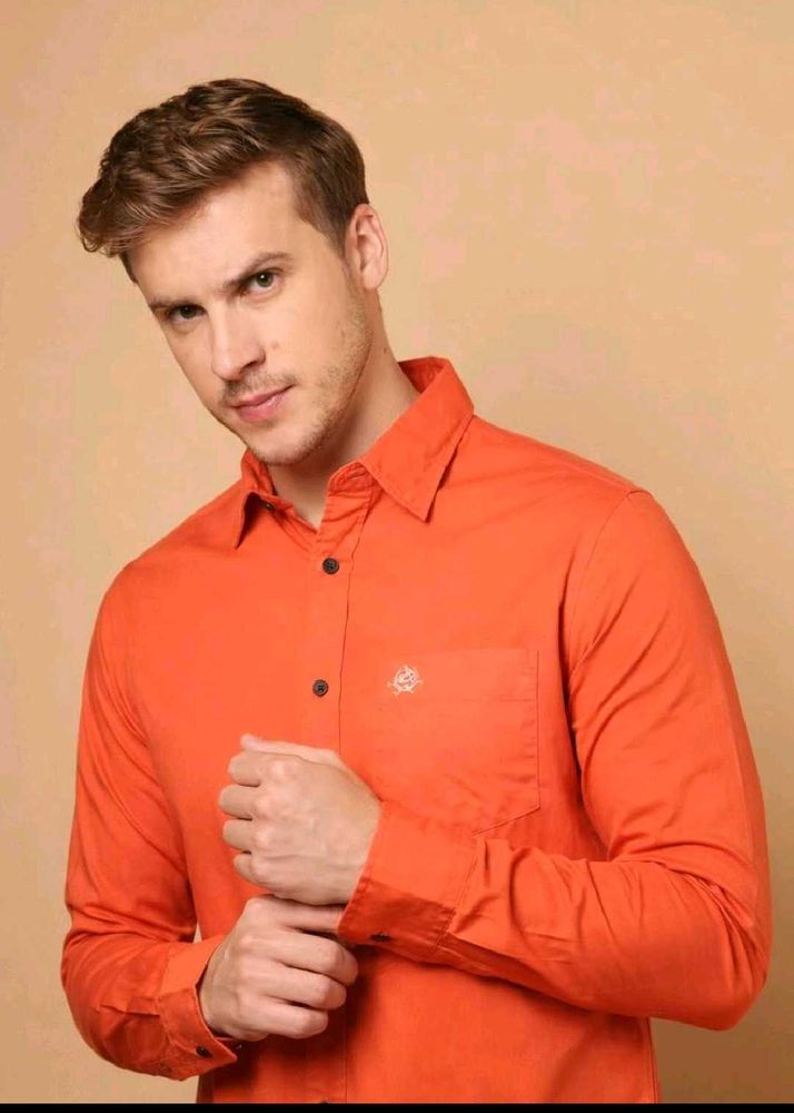 Men's Orange Full Sleeve Shirt  👔