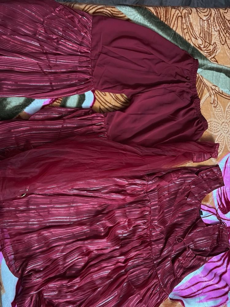 Elegant Maroon Kurta Set xxl size