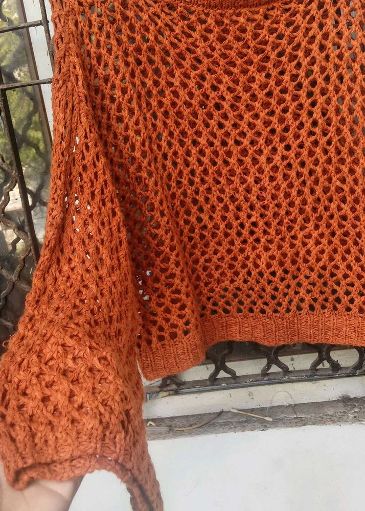 Chic Crochet Knit Sweater