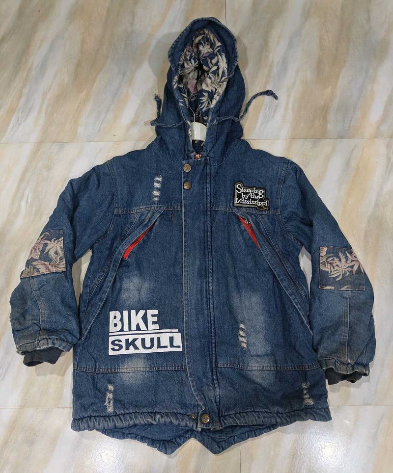 Boys' Denim Hooded Jacket