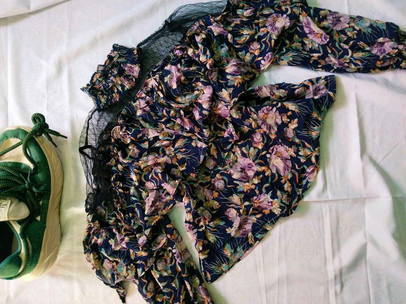 Chic Floral Mesh Top