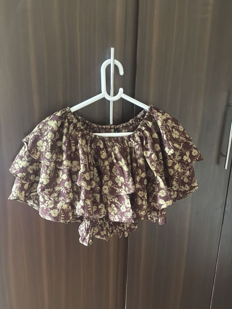 Floral Ruffle Off-Shoulder Top