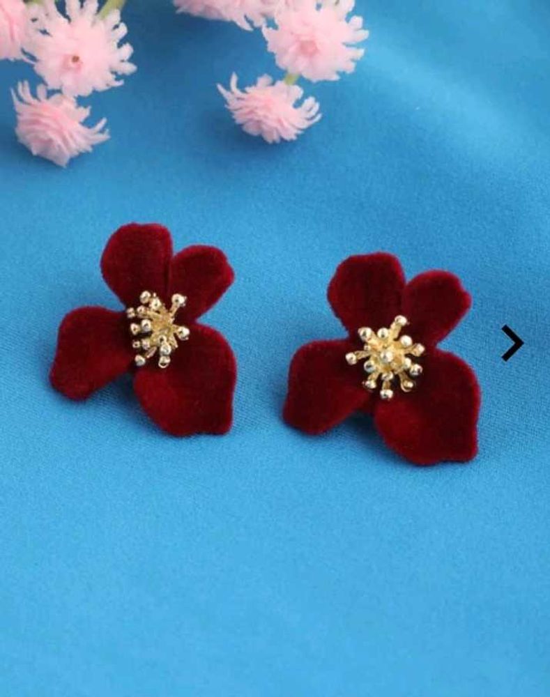 Velvet Flower Stud Earrings