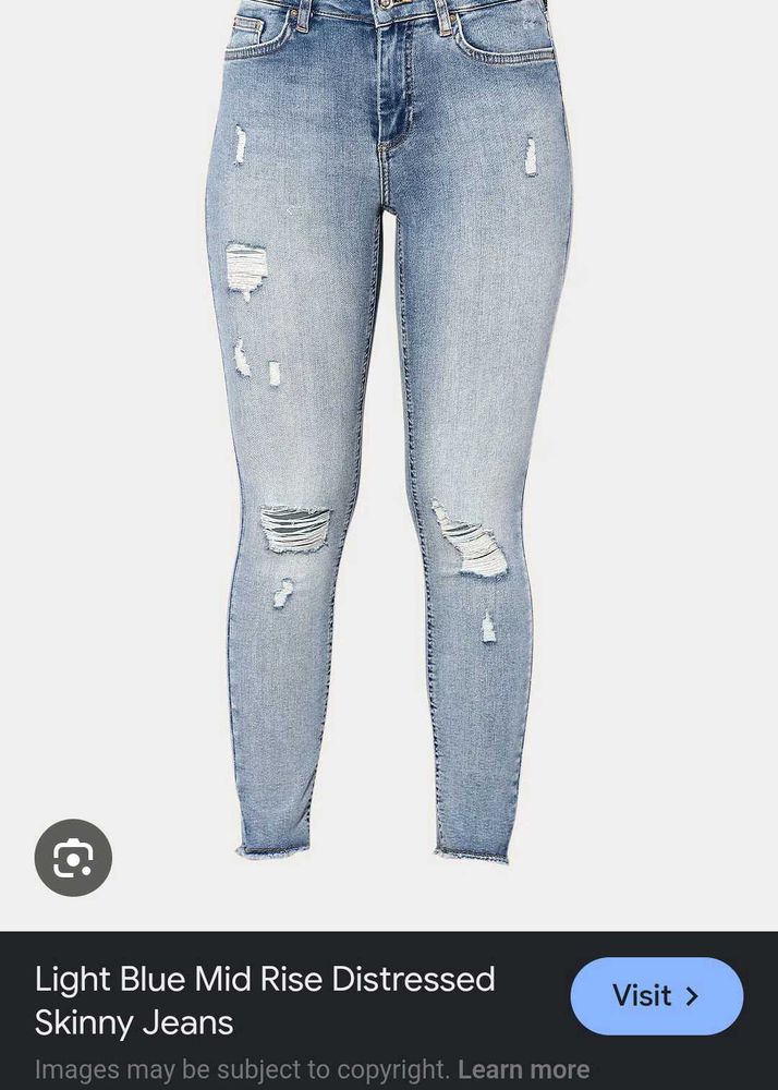 Light Blue Distressed Skinny Jeans