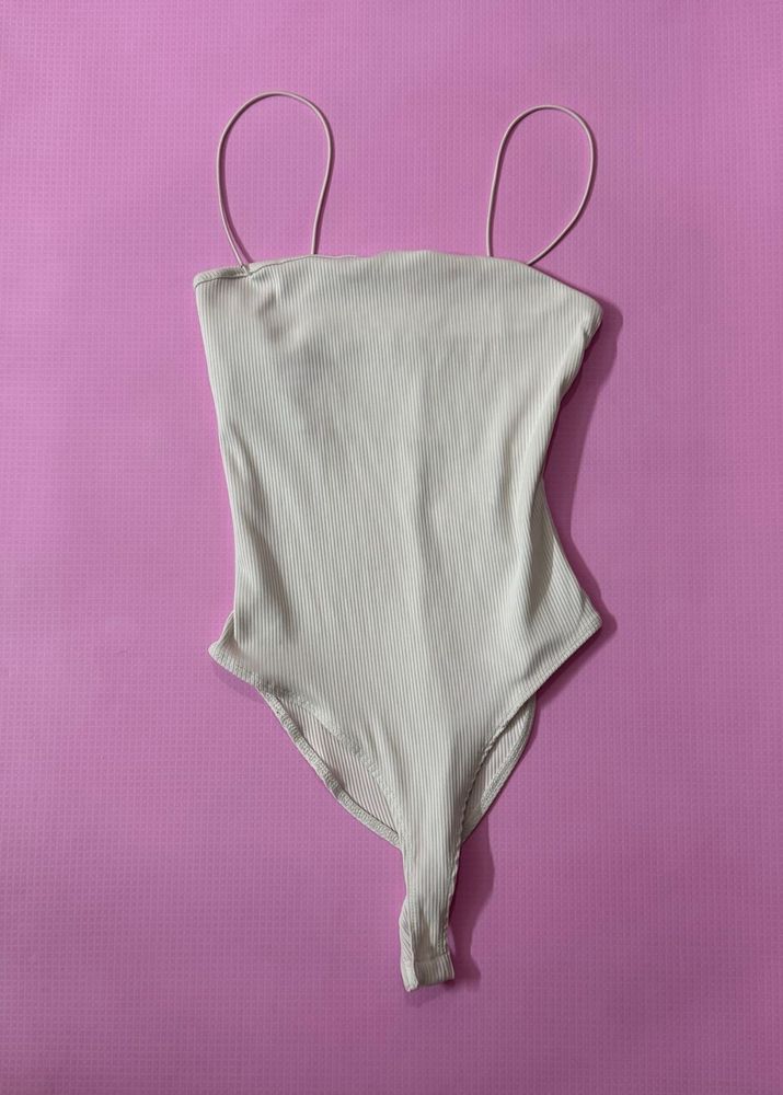 ZARA white ribbed bodysuit