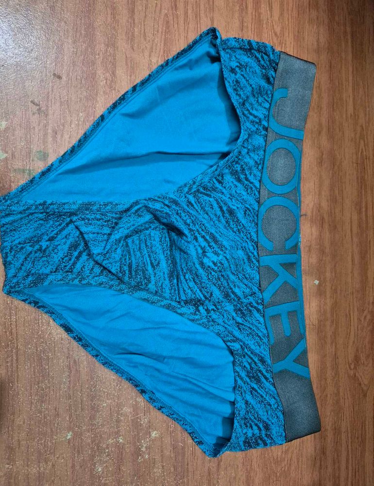 Jockey Blue &amp; Black Printed Tactal Briefs (L)