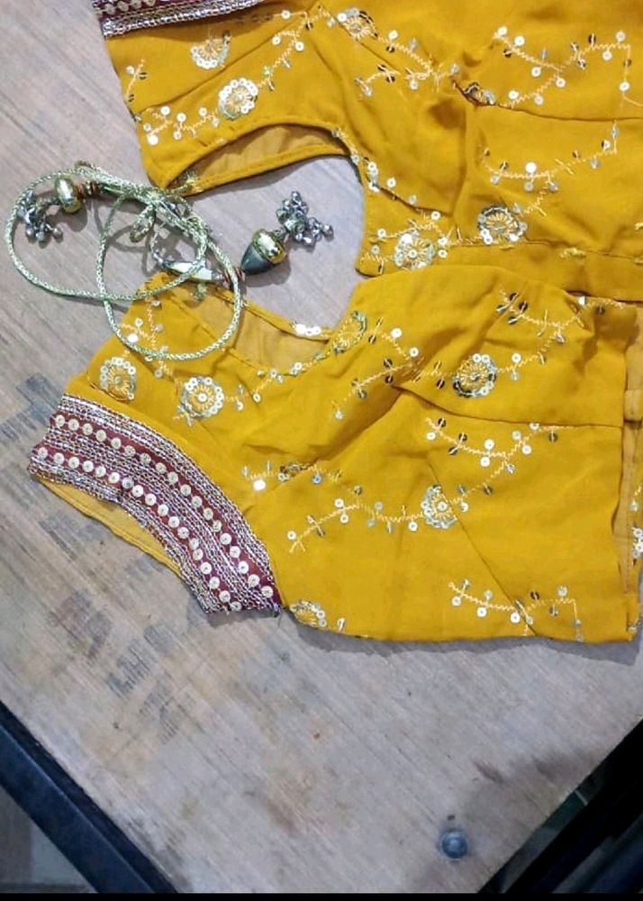 Embroidered Mustard Yellow Blouse