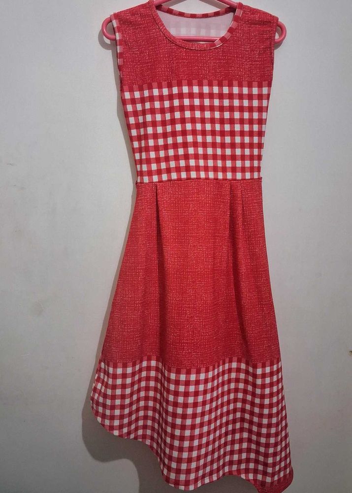 Red &amp; White Gingham Check Dress