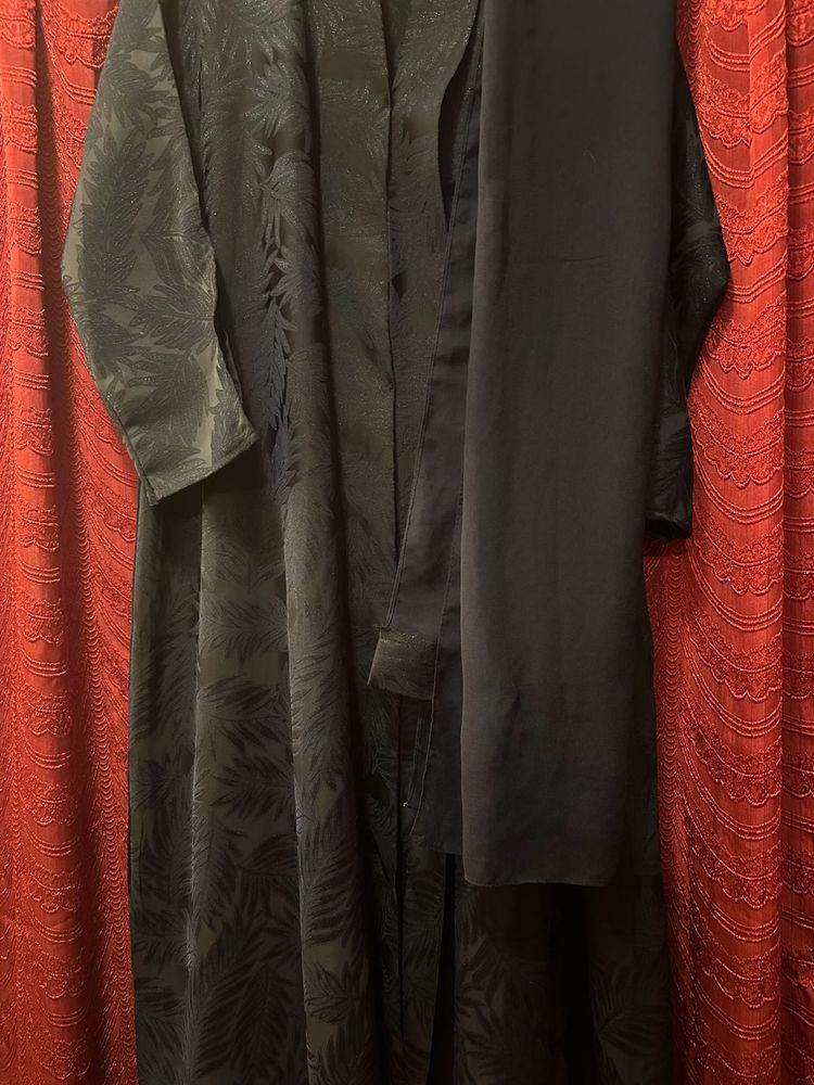 Elegant Black Abaya with Scarf