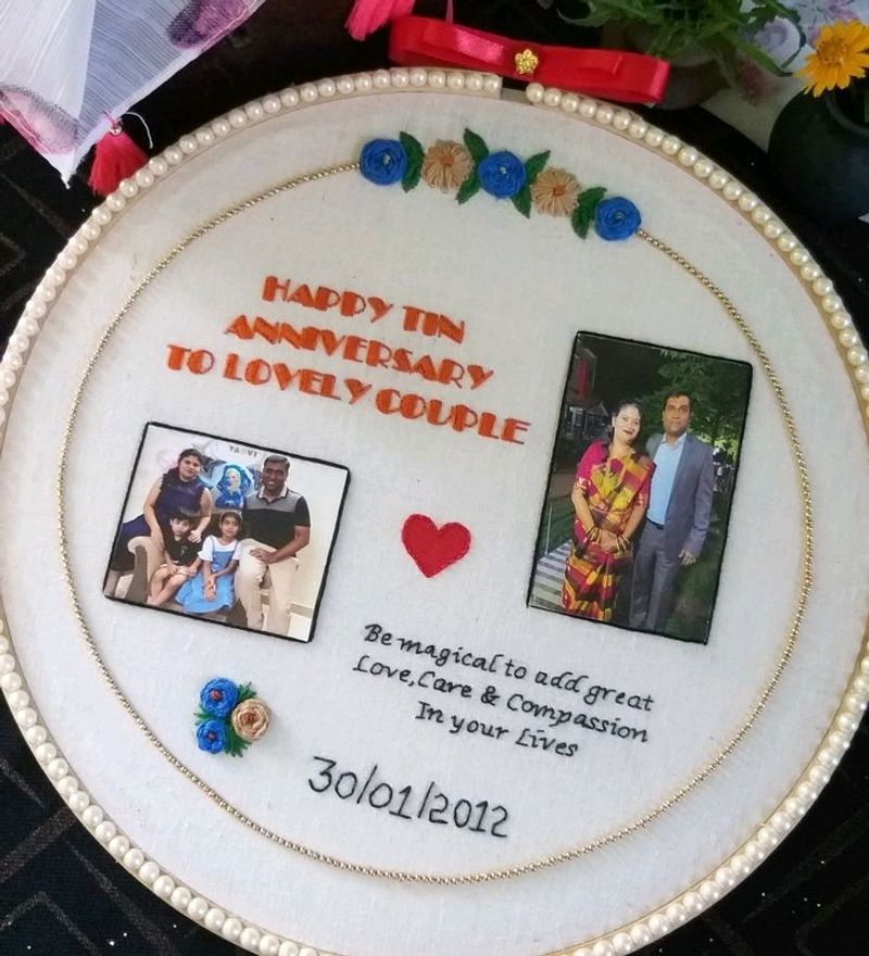 Hand Embroidered Photo Hoop