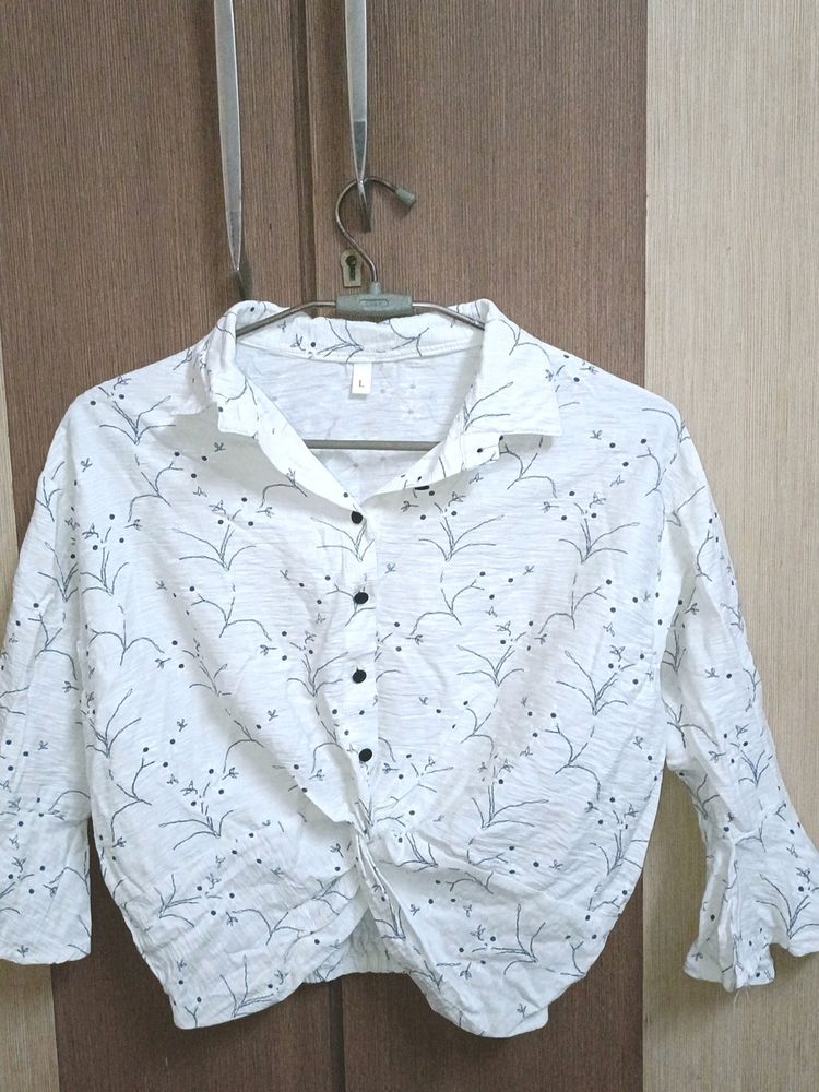 Shirt Type Crop Top