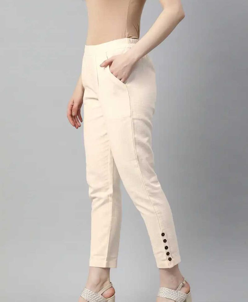 Off-white Cotton Trousers