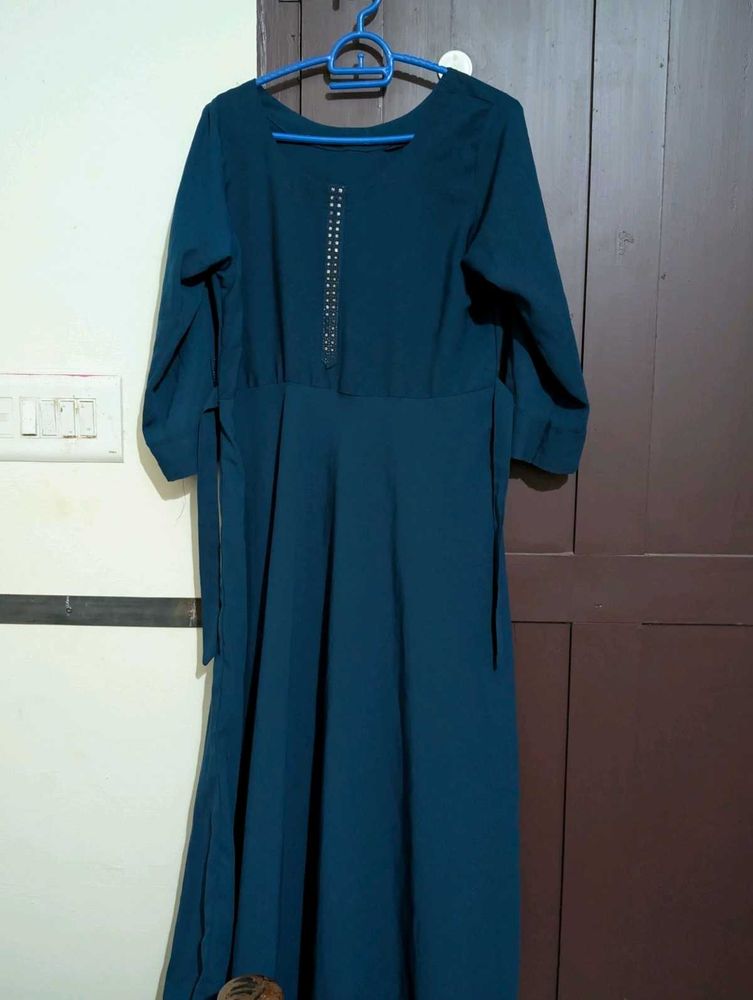 Elegant Teal Ethnic Gown
