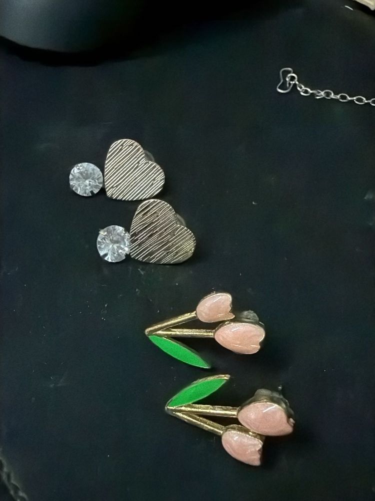 Lily and Heart Earrings
