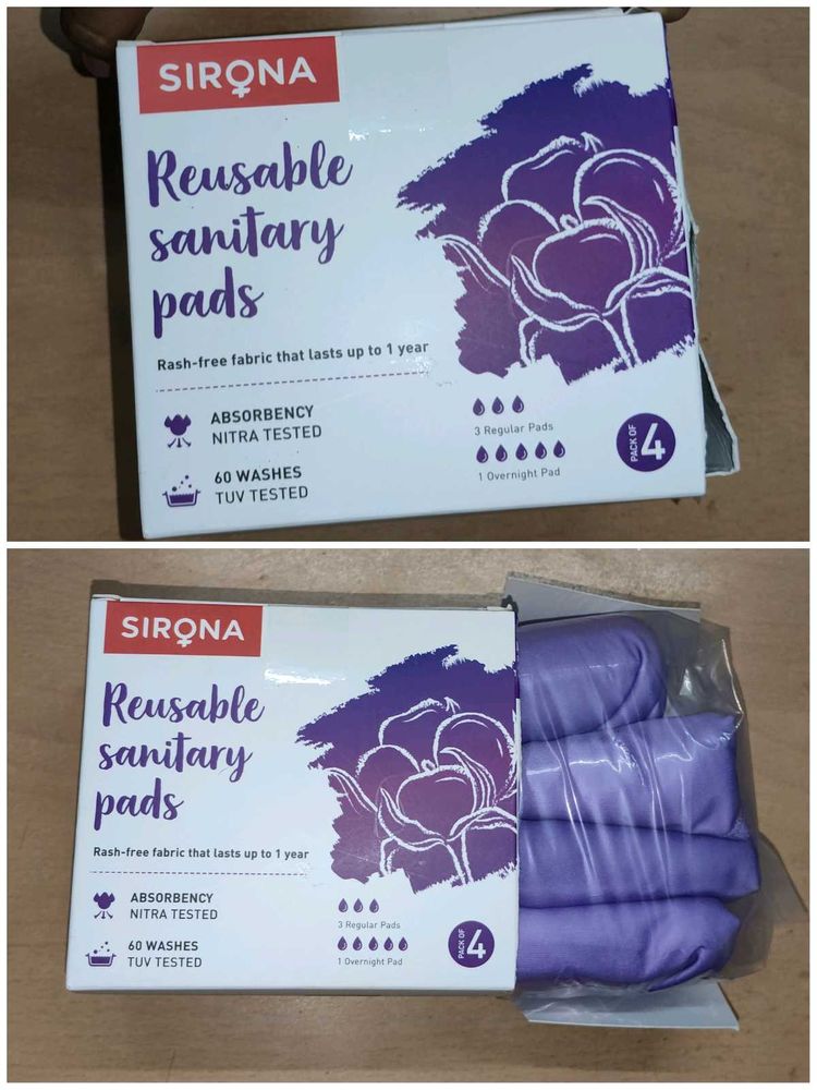 Sirona Reusable Sanitary Pads Pack of 4