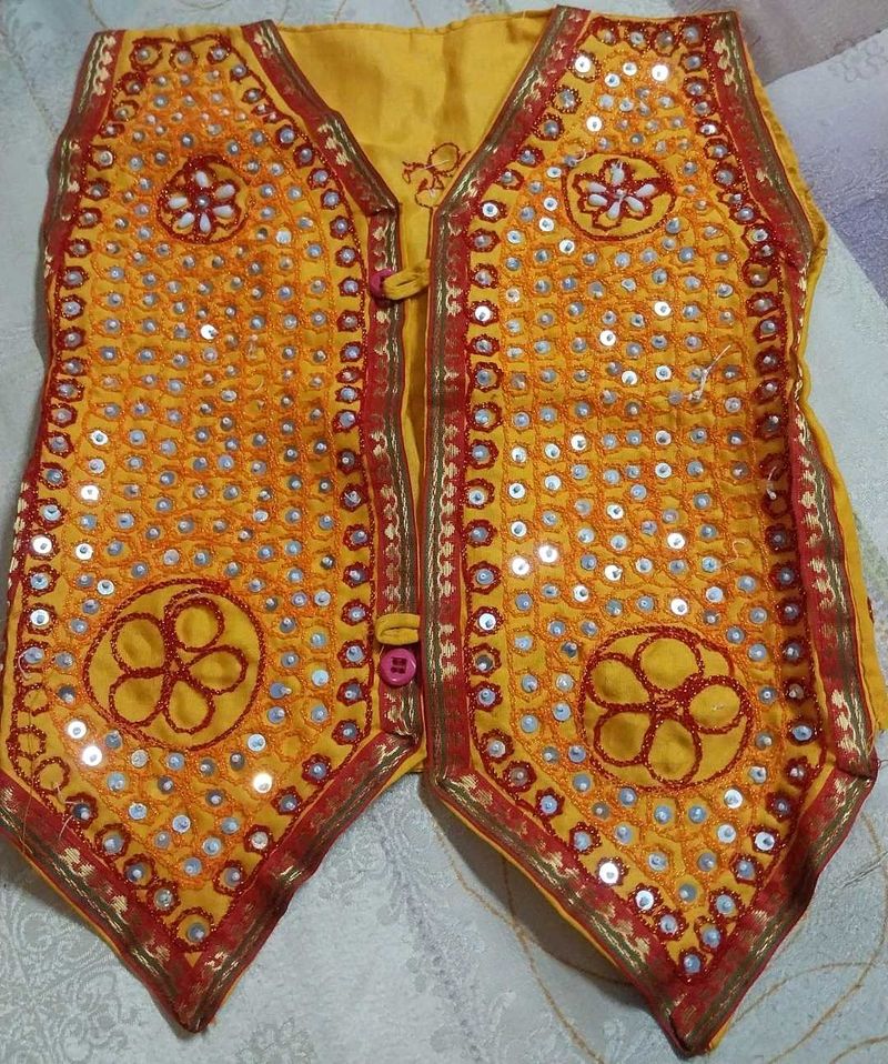 Embroidered Yellow Ethnic Waistcoat