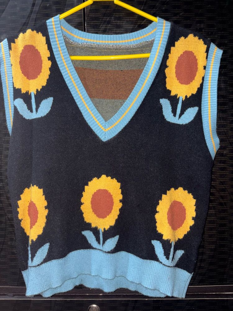 Sunflower Knit Vest