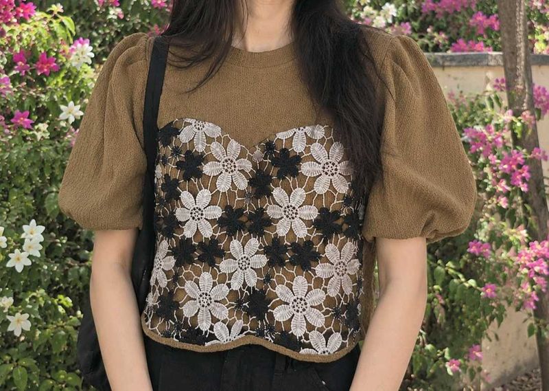 Stylish Puff Sleeve Crop Top