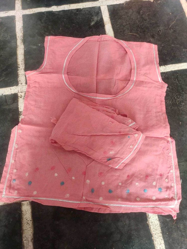 Peach Cotton lehenga choli