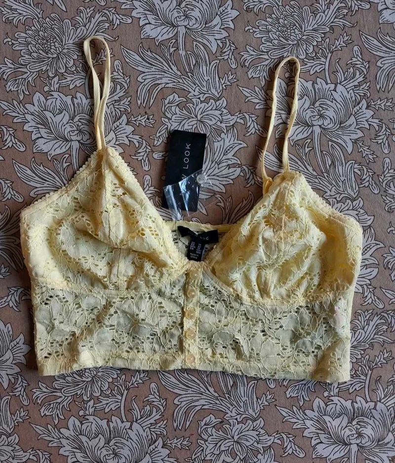Butter Yellow Lacey Top (New with Tag) 💛