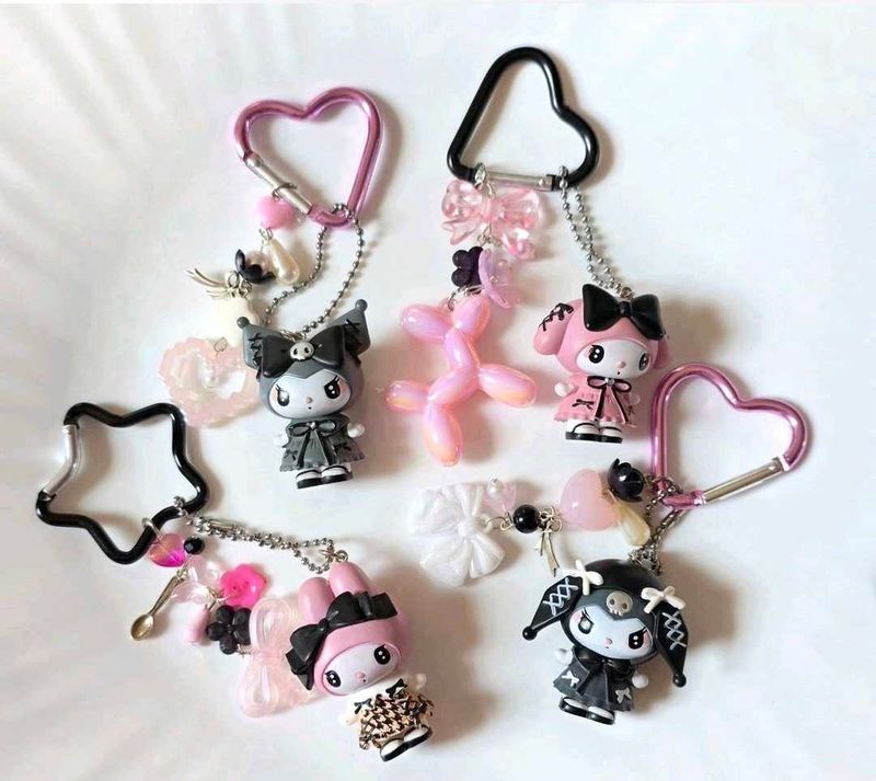 Kuromi x Melody goth keychain