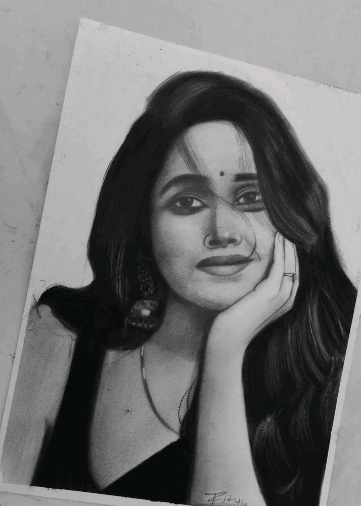 Beautiful Charcoal Sketch of a Woman