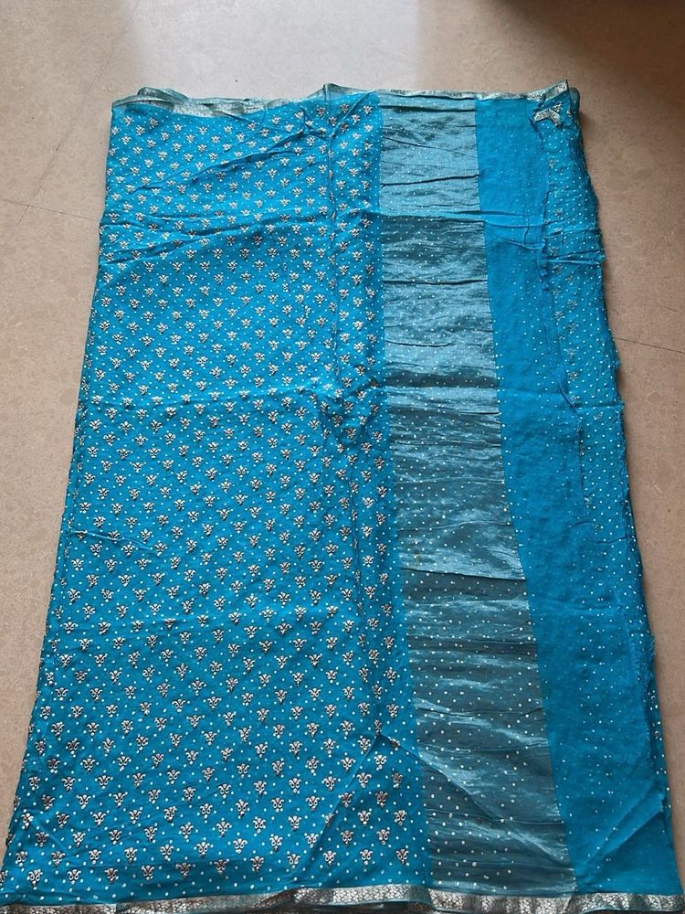 Blue Floral Design Saree