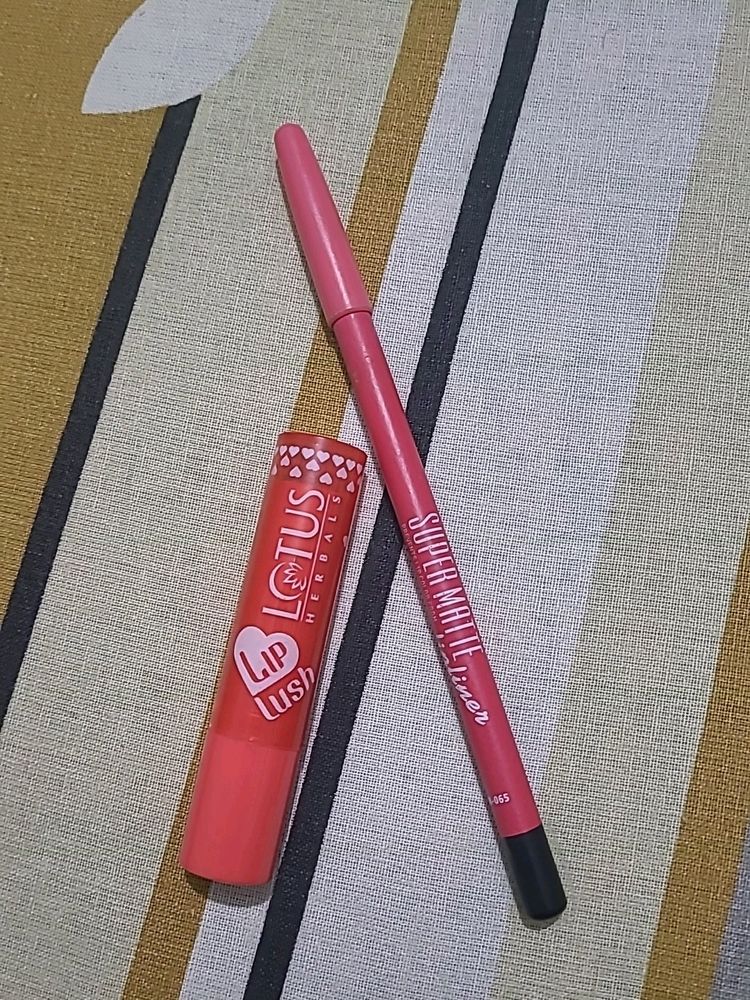 Lotus Herbal Lip Lush With Pink Lipliner