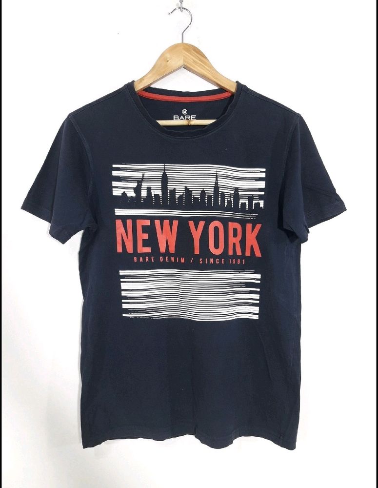 [BARE Brand Men Dark Navy Blue Printed T-Shirt] Chest 40 | Length 27 No flaws and its an amazing piece!