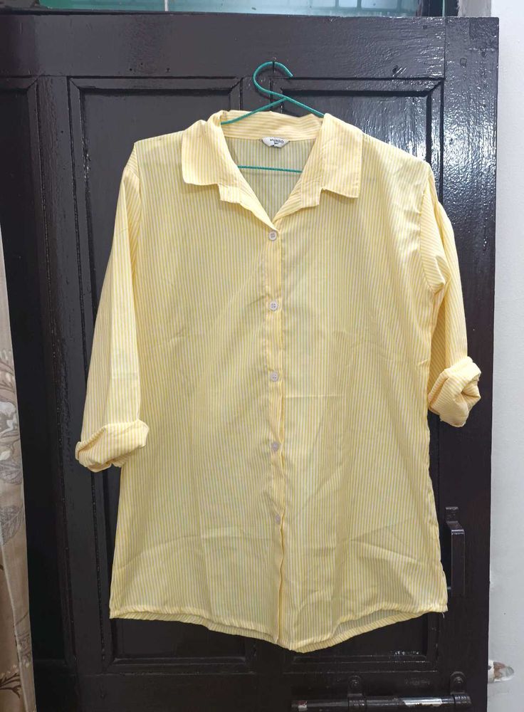 Striped Yellow Button-Up Shirt