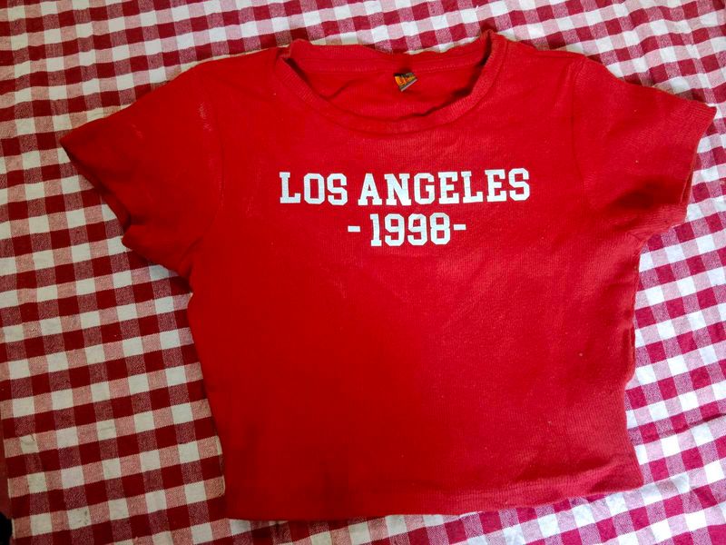 crop top red colour