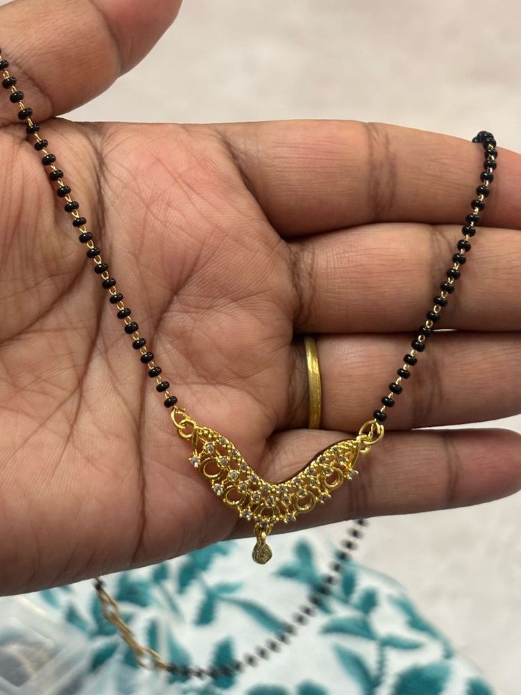 Elegant Gold Mangalsutra with CZ Stones