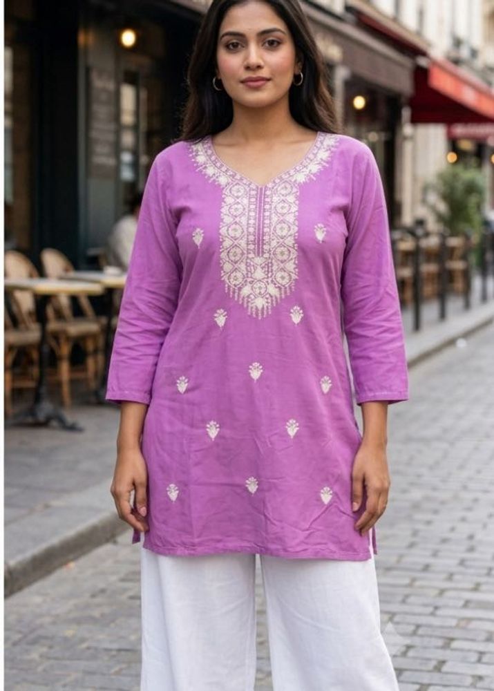 Embroidered Cotton Kurta