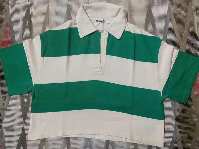 Striped Rugby Polo T- Shirt