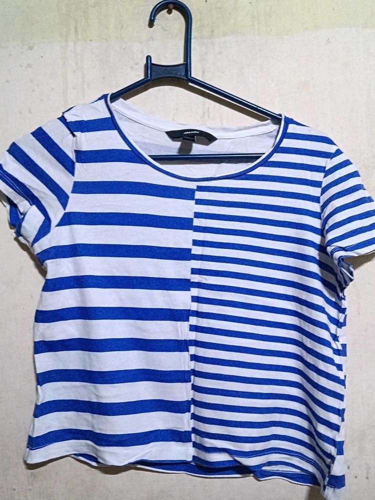 Blue and White Striped T-Shirt
