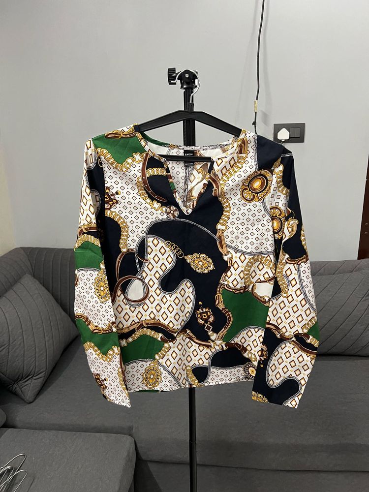 Stylish Printed Long Sleeve Top