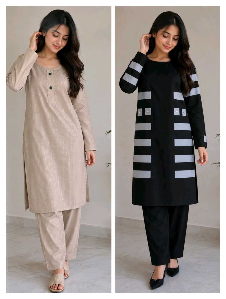 Beige kurti-pant &amp; frock -paijama set