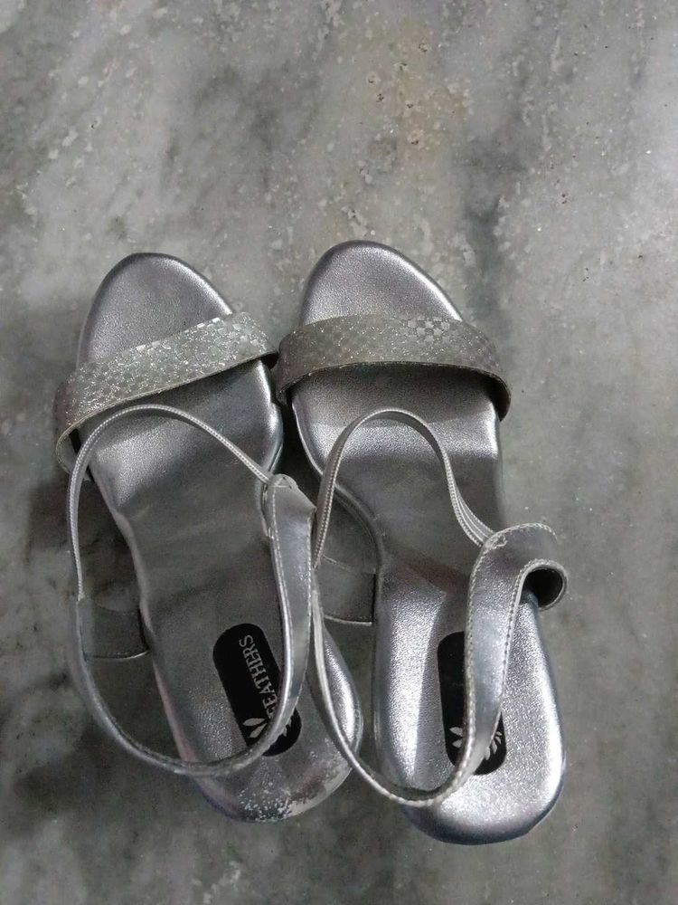Silver Heeled Sandals